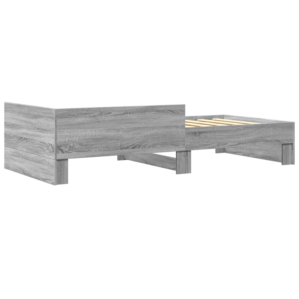 Bed Frame Gray Sonoma 90x200 cm Particleboard