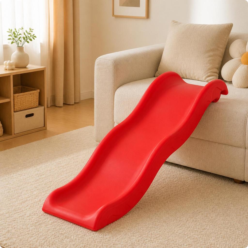 Child-Sized Indoor Slide Rounded Edges HDPE Young Child Heavy-Grade