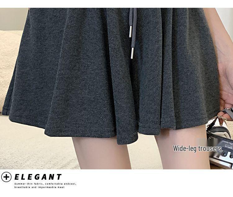 Women's Summer 2025 High-Waisted Wide-Leg Ballet Style Drawstring Shorts