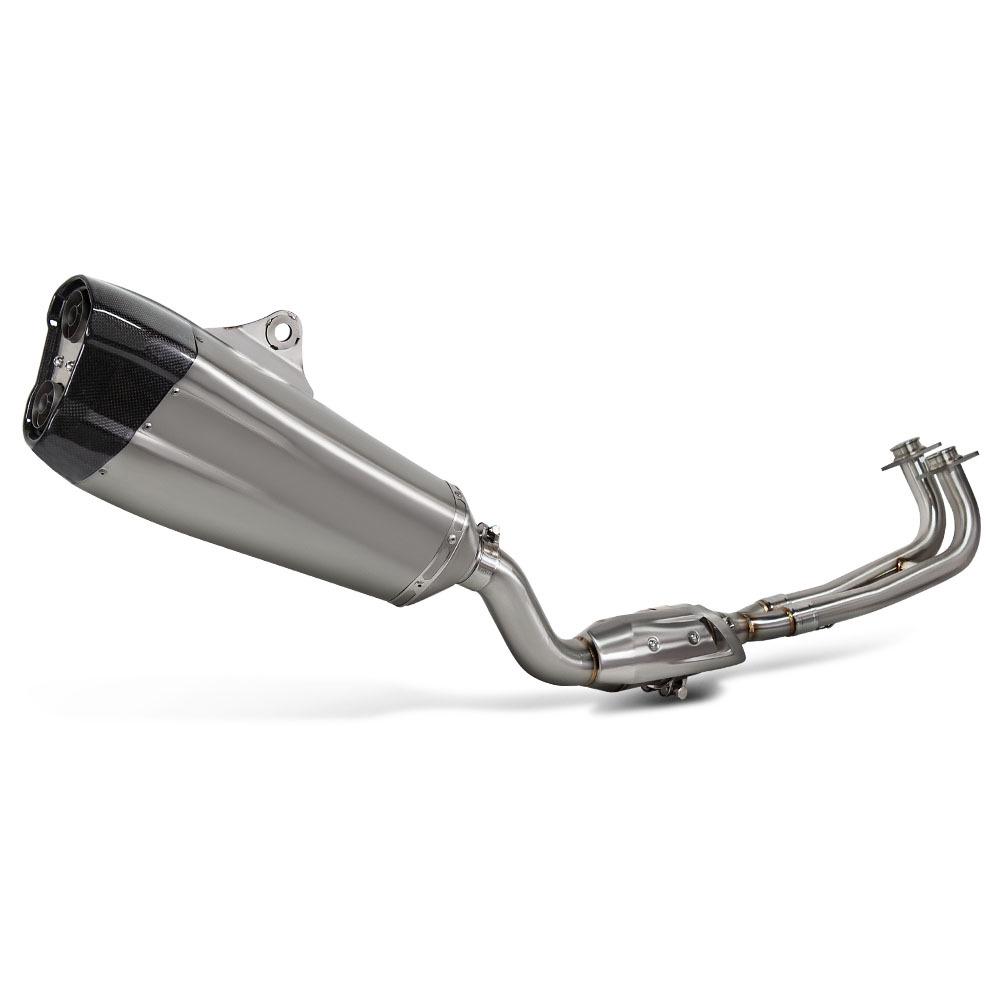TMAX Motorcycle Modified Exhaust Pipe: Stainless Steel Front, Carbon Fiber, Laser Engraved (Fits 2017-2024 Models)