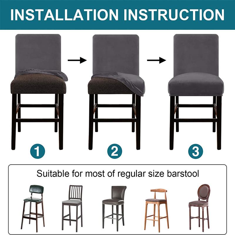 Bar Stool Cover Counter Stool Pub Dining Chair Slipcover For Dining Room Room Velvet Barstool Protective Cover Covers Slipcover Parson Chair Covers