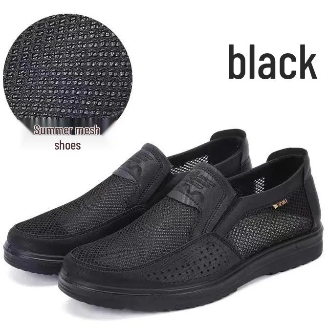 

Men s Summer Breathable Mesh Cloth Shoes for Middle-Aged & Elderly - Soft Sole, Casual, Comfortable Dad Shoes Size 44