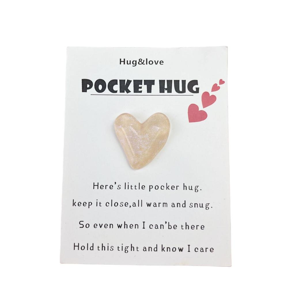 Cute Resin Colored Floral Heart Shaped Pocket Blessing Card