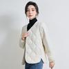 Women's Cotton V-Neck Jacket: Warm, Long-Sleeve Base Layer for Autumn/Winter, Socialite Style, Versatile Outerwear.