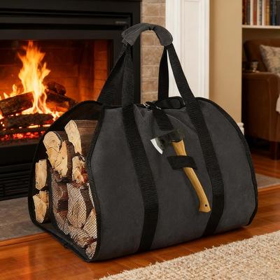 Wood Carrier for Firewood Waterproof Large Tote Outdoor Firewood Log Carrier Tote Bag for Indoor Outdoor Camping Campfire Stove