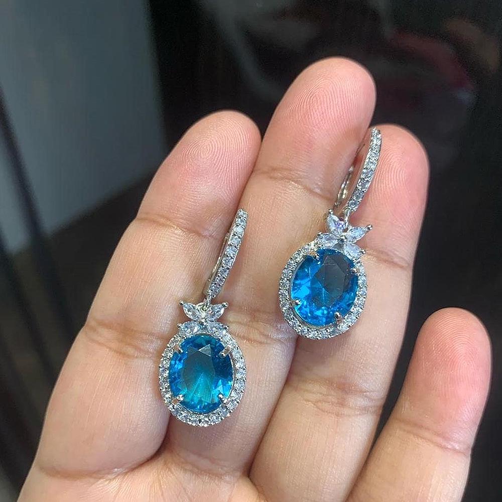 Cao Shi Luxury Multi-Color Gemstone Zircon Earrings for Women