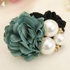 Women Satin Ribbon Rose Hairband Elastic Hair Ties Band Rope Ponytail Holder