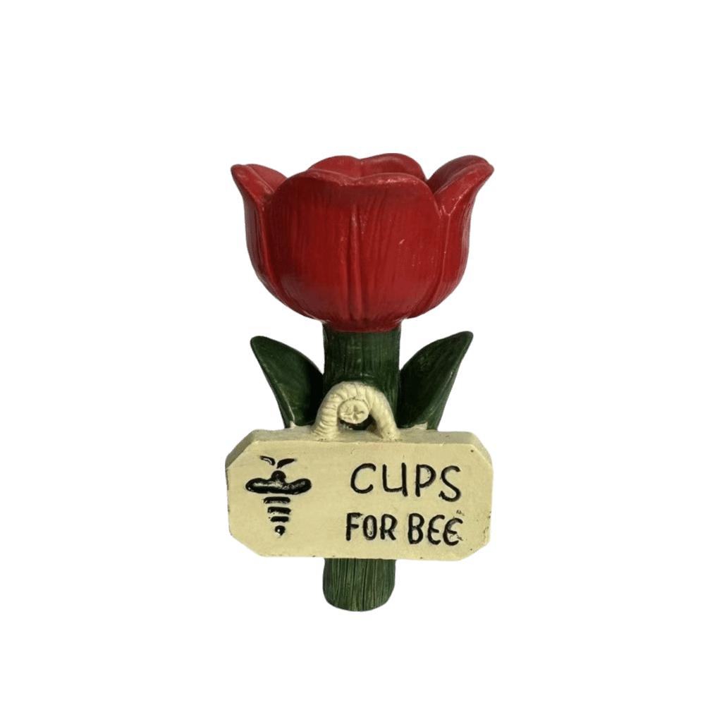 

Resin Bee Butterfly Water Dispenser Flower Shape Garden Decoration Bee Watering Station Outdoor червоний