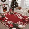 Christmas Snowflake Pattern Washable Floor Mat For Indoor Area, Soft And Comfortable, Suitable For Home Decoration