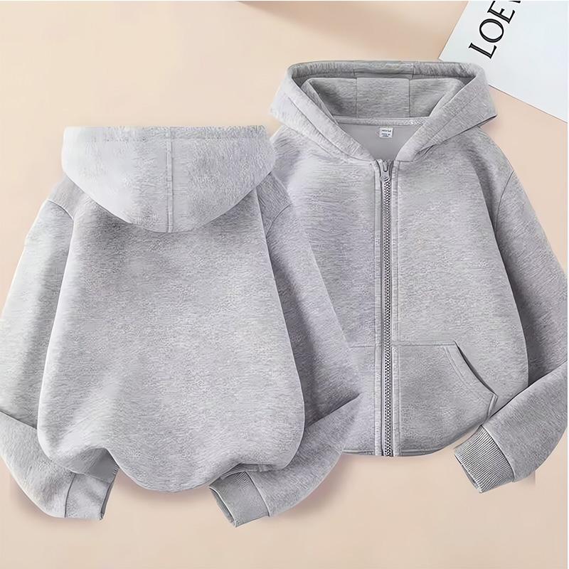 New Solid Color Children's Fashion Kids Boy Hoodies Zip Up Spring Autumn Girls Casual Zipper Sweatshirt Kids Hoodies Sweatshirt