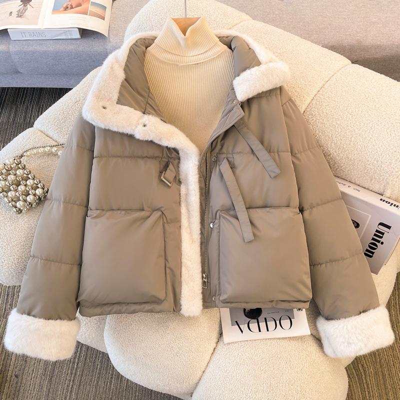 Winterjacken für Damen, kurze Parkas, modisch, locker, dick, warm, Oberbekleidung
