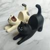 Cute Cat Phone Holder Cute Animal Desk Resin Phone Stand Cat Stretching Figurine Phone Cradle for Cat Lover Home Desk Decoration