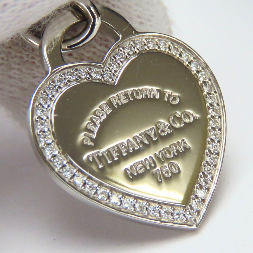 Used TIFFANY&Co. Necklace Return to heart tag K18 white gold/diamond 4.8g Accessories