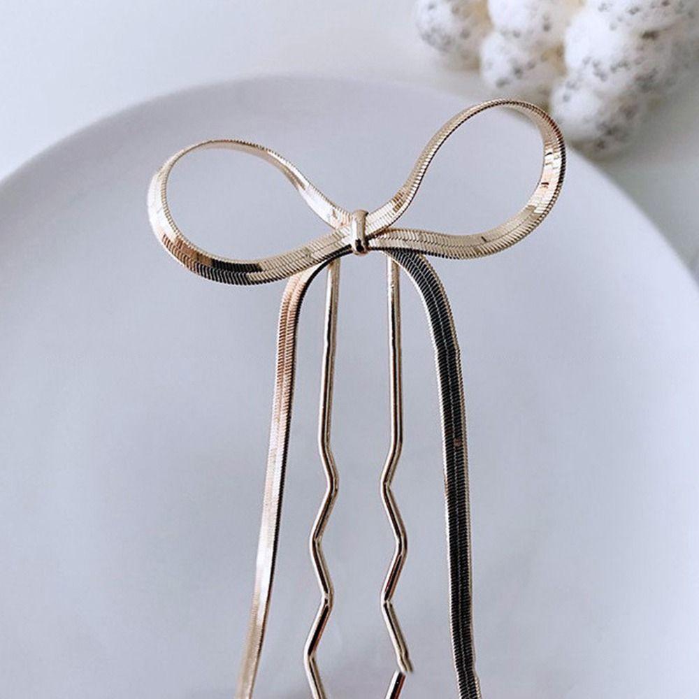 Style Cheongsam Hanfu For Girls Headwear Hair Fork U Shaped Hairpin Hair Accessories Bow Hair Stick