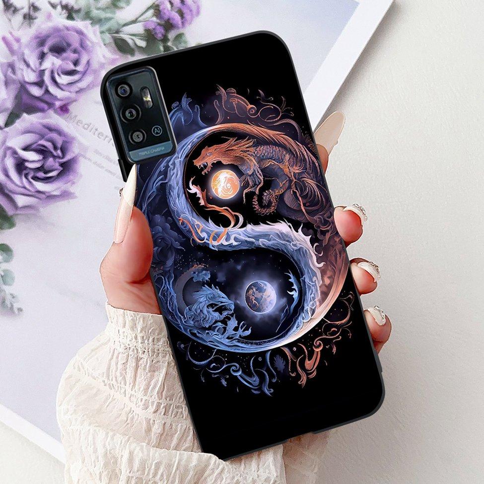 Für ZTE Blade A51 Hülle Für ZTE Blade A71 Case A7030 Luxus Schmetterling Liebe Süße Katze Cool Hübsch Löwe Bemalt Schwarzes Silikon