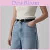 Classic Leather Belt For Women With Silver Buckle For Casual And Office Wear