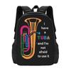 Tuba Backpack For Student School Laptop Travel Bag Tuba Horn Brass Band Band Nerd Band Geek Symphony Orchestra Musical Musician