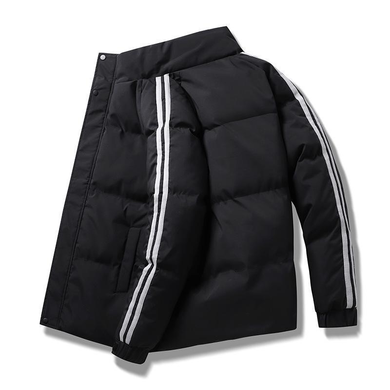 Casual Men's Cotton Jacket Solid Color Loose Winter     Daily Warm