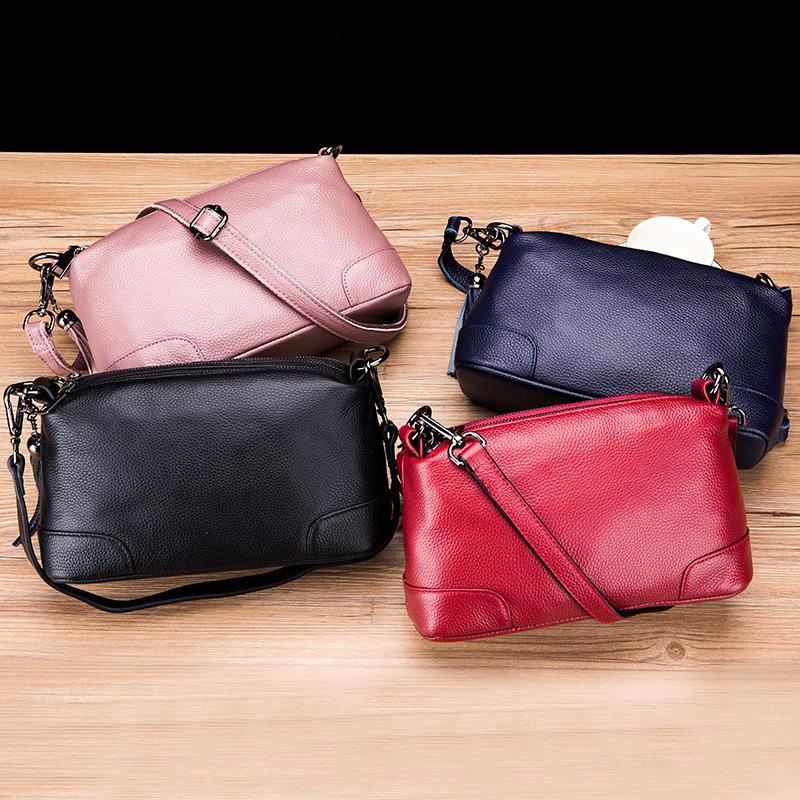 Multi-layer mother shoulder bag women's new model, multi-zipper bag women's simple soft leather diagonal span bag versatile