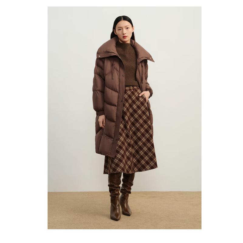 

JZ ANNAKOU Легкая кислородная серия Женский длинный пуховик на кулиске L