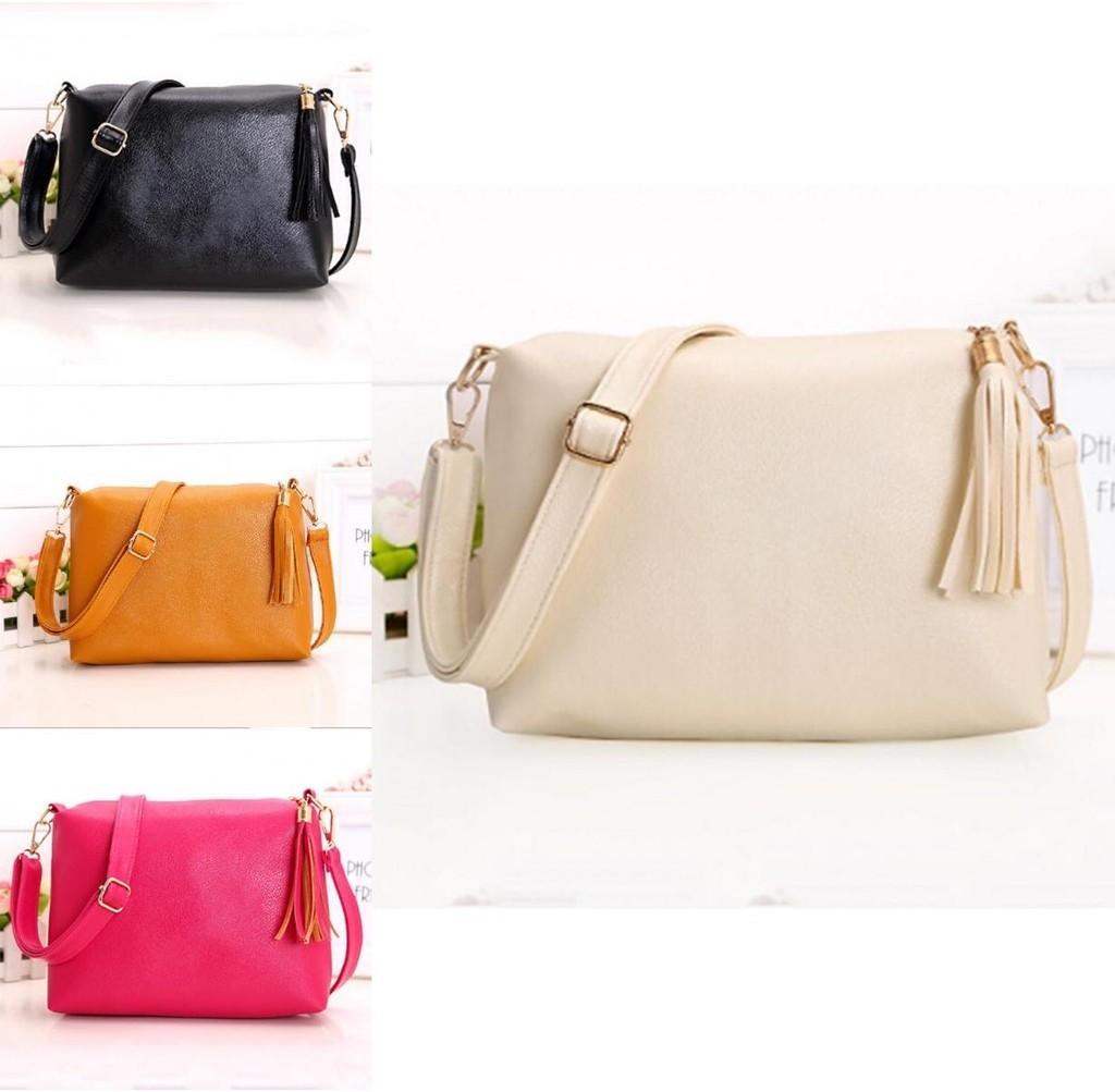 Colorful Pu Leather Women's Cross Body Bag With Tassels Small Size For Everyday Use