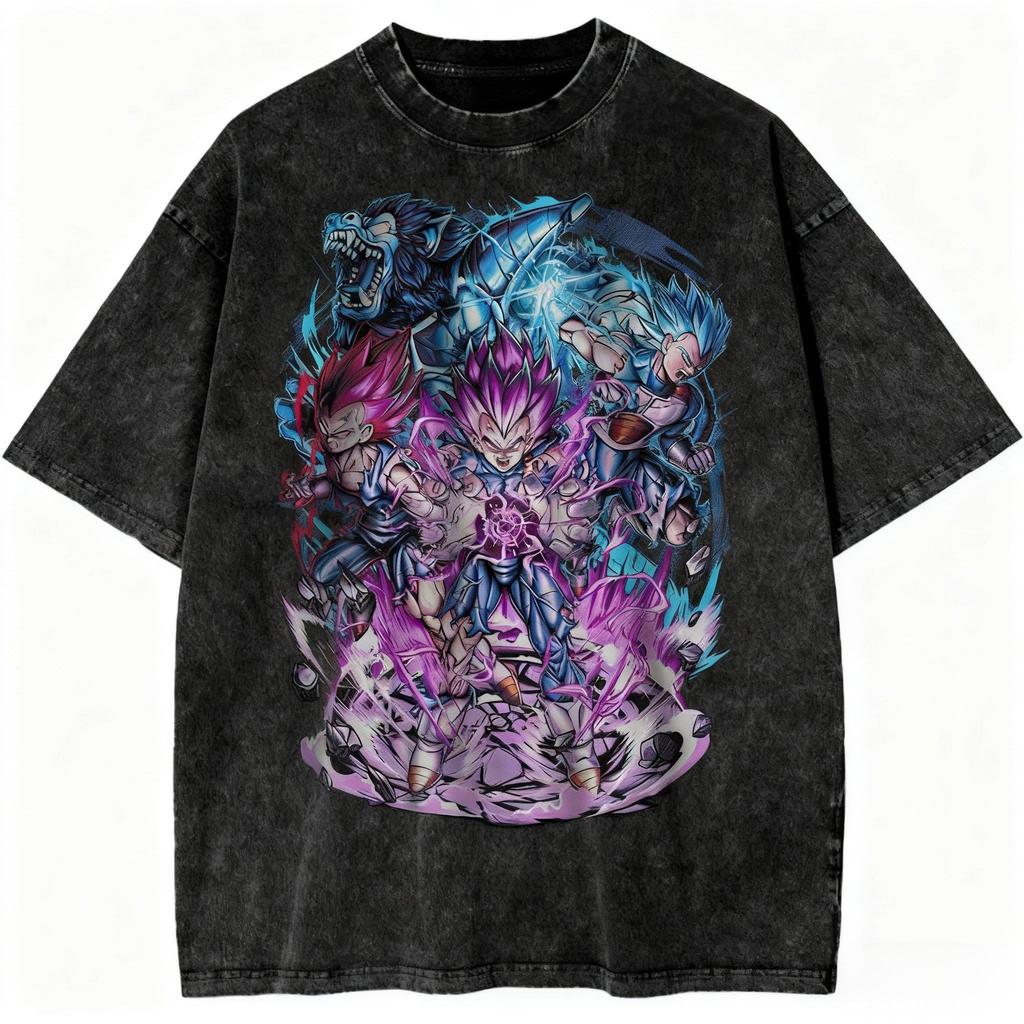 Dragon Ball Super Saiyan Gohan Printed Tshirt Mens and Womens Washed Tshirt High Quality Vintage Cotton Tshirt Tops