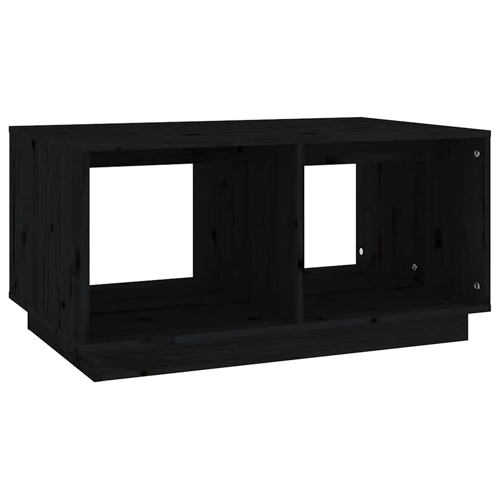 Vidaxl Stolik Kawowy, Czarny, 80X50X40 Cm, Lite Drewno Sosnowe