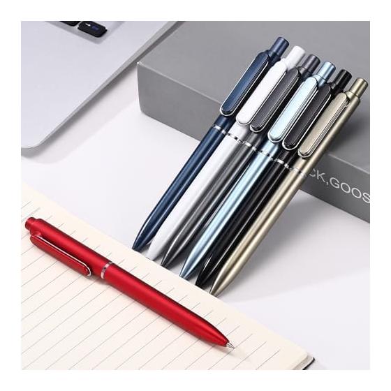 PATIKIL 6-Piece Retractable Gel Pens, 0.5mm Black Ink, Medium Point, Smooth Writing, Quick Dry, Office Supplies for Journaling, Note-Taking, Business