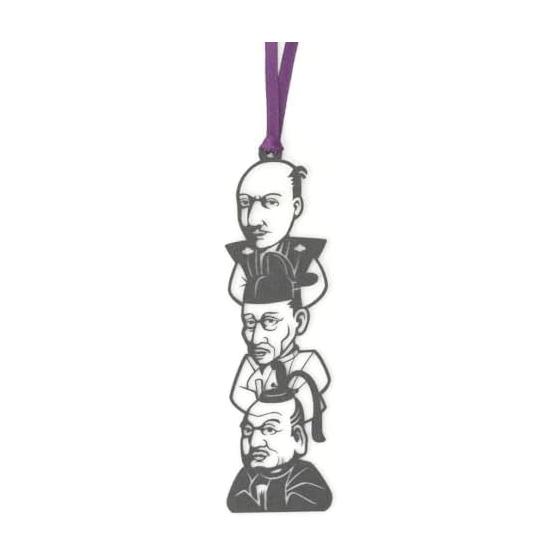 Paper Cut Bookmark: Sengoku Three Heroes (Oda Nobunaga, Toyotomi Hideyoshi, Tokugawa Ieyasu) - Unique Japanese Traditional Culture Gift for