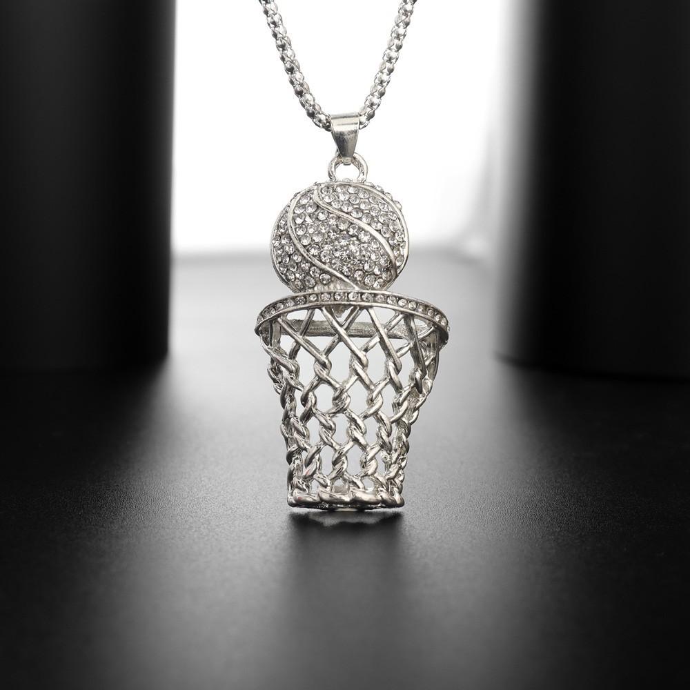 Basketball Net Frame Pendant Necklace Fashion Sports Niche Trend Necklace Jewelry