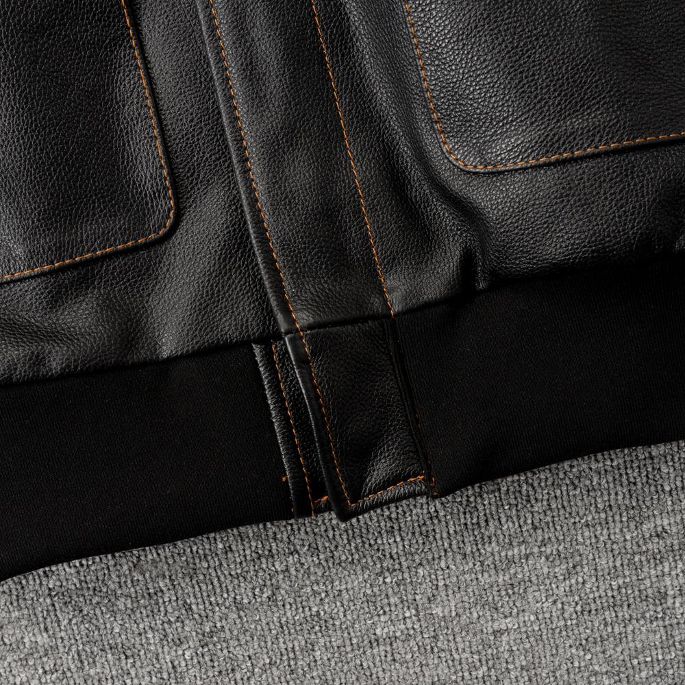 Black Brown Genuine Cow A2 Leather Jacket Men Real Cowhide Pilot Coat Air Force Flight Suits Spring Autumn