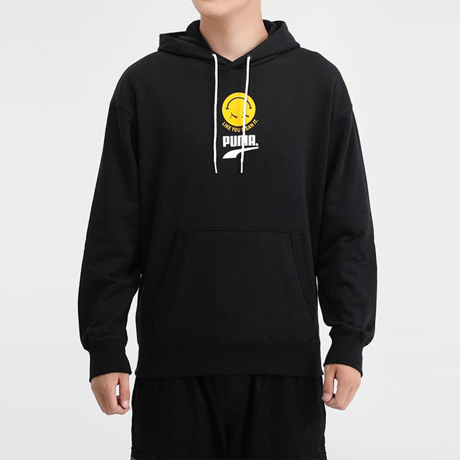 Puma Felpa con Cappuccio Stampa Casual Club Uomo Top Nero 530368-01