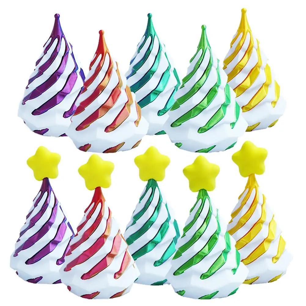 3D Printed Cone-Shaped Toys Christmas Trees Spiral Tabletops Decompression Decorations Children'S Push And Push Music Gifts