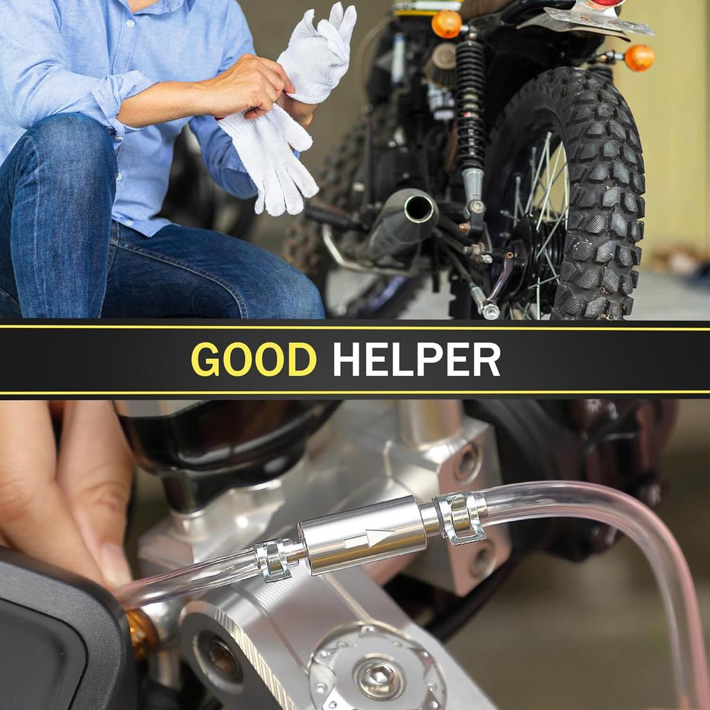 Meonum 2 Pack Brake Bleeder Hose, Motorcycle Brake Bleeder Kit With Nozzle Cap & Clamp, One Way Check Valve Tube Bleeding Tools For Hydraulic System