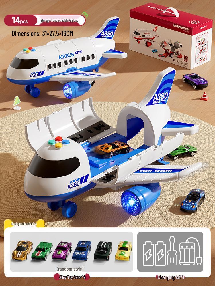 Kids' Transforming Helicopter and Fire Truck Toy Set with Small Airplane and Car