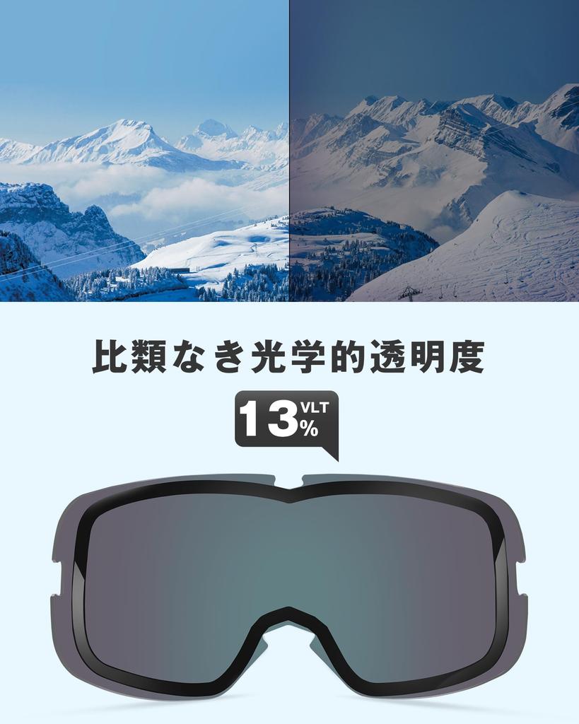 OutdoorMaster OTG Ski Glasses UV Wide Field of Snow Snowboarding Sports Radiation Impact Perfect for Winter and Unisex Goggles, Compatible,