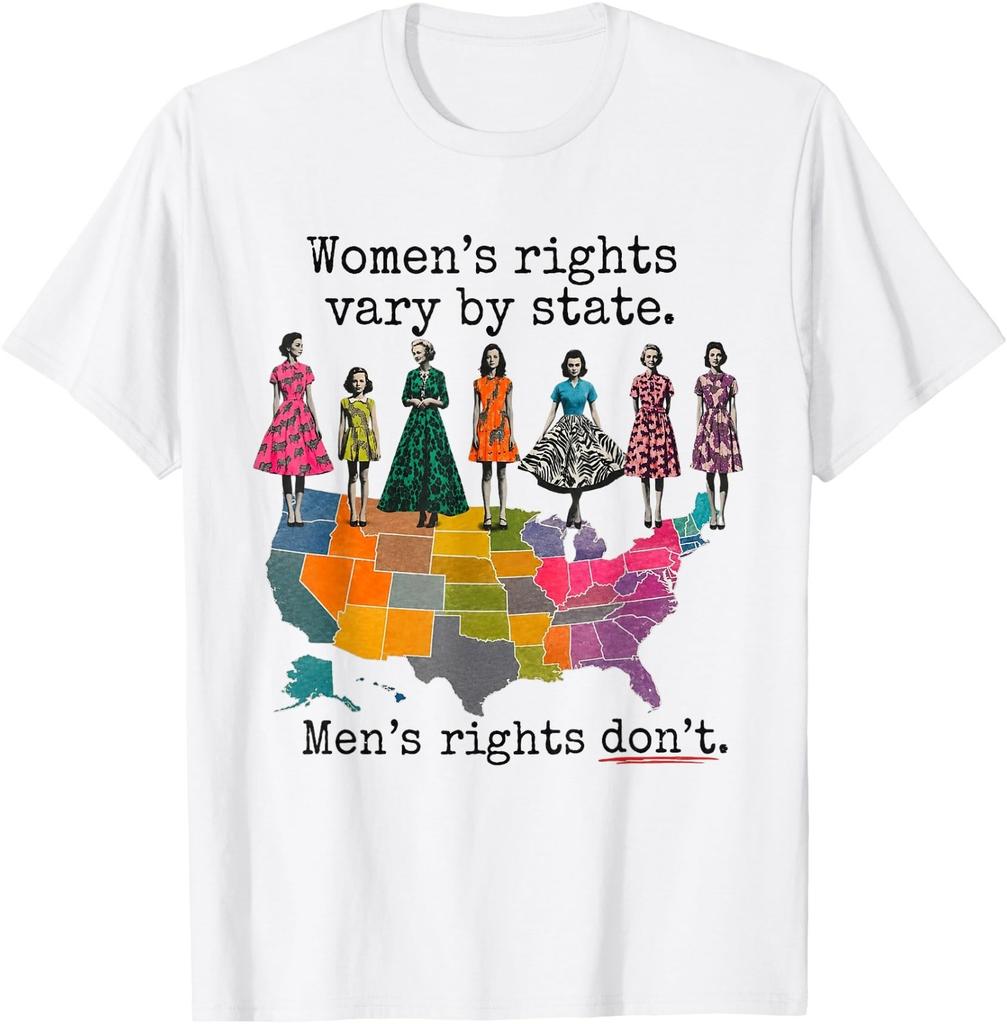 Womens Rights Vary By State Vintage Map Satire T-Shirt