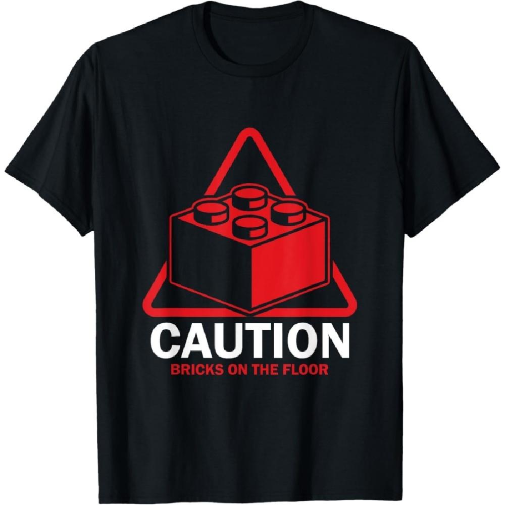 Funny Caution Bricks On Floor Builder Big Building Blocks T-Shirt XXXXXL чёрный