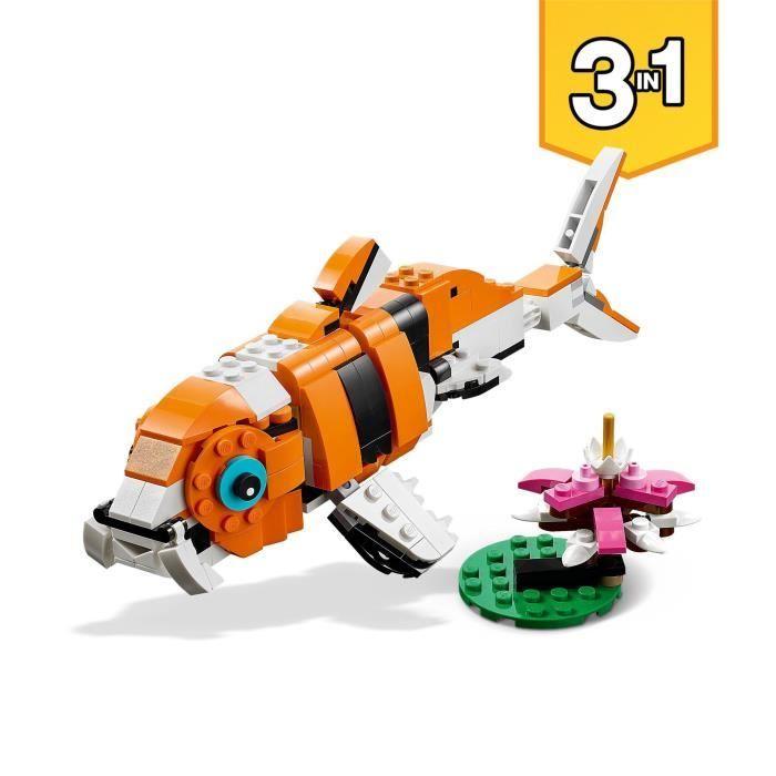 LEGO 31129 Creator 3-en-1 Sa Majesté Le Tigre, Jouet Et Figurine Animaux, Se Transforme En Panda, Et Poisson, Enfants Dès 9 Ans