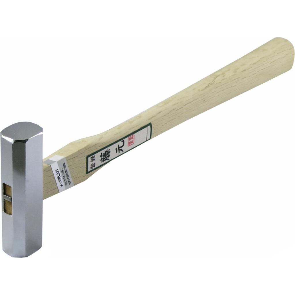 KONYO Fujimoto Professional Octagonal Plated 1 Shaku Handle Hammer, Finish, 450g, Oak,
