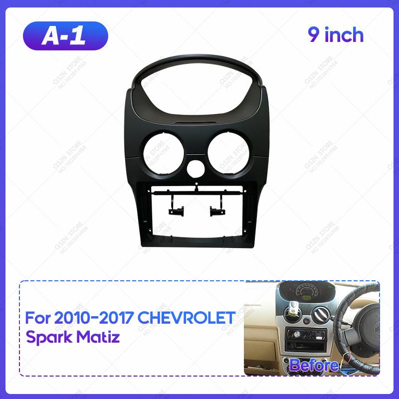 QSZN 9INCH For 2010-2017 CHEVROLET Spark Matiz Car Radio Fascias Frame Adapter Android Canbus Box Cable Dash Fitting Panel Kit