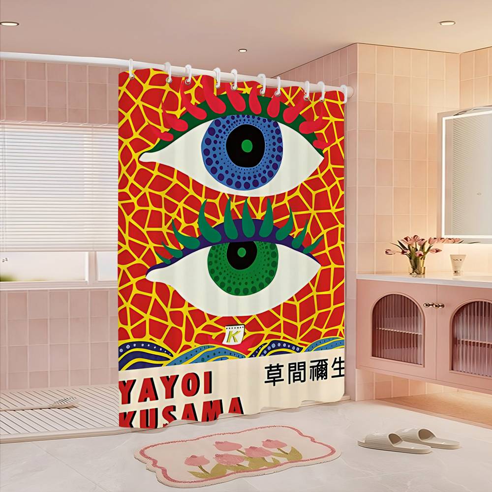 Yayoi Kusama Menas Vonios Dušo Užuolaida Apsauganti Sienelė Dušo Užuolaida Greitai Džiūstanti Gali Būti Šveičiama Šviesiai Nepermatoma Vonios