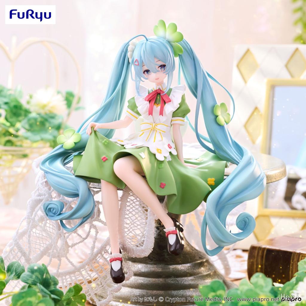 15cm Anime Figur Hatsune Miku Nudelstopper Glücksklee Fee Action Figur PVC Sammlermodell Ornament Spielzeug Geschenke