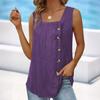 Summer New Bestseller Women's Ruffled Square Neck Vest with Button Back Detail