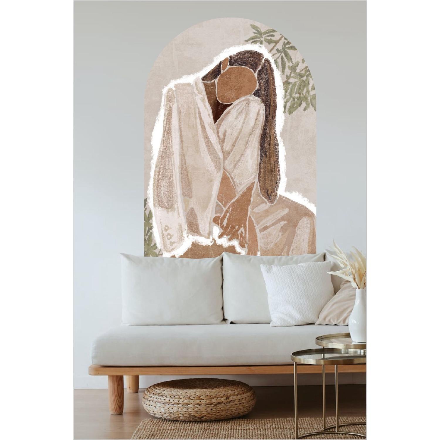 

Бохо Абстрактная женщина Богемная овальная наклейка на стену 50 x 75