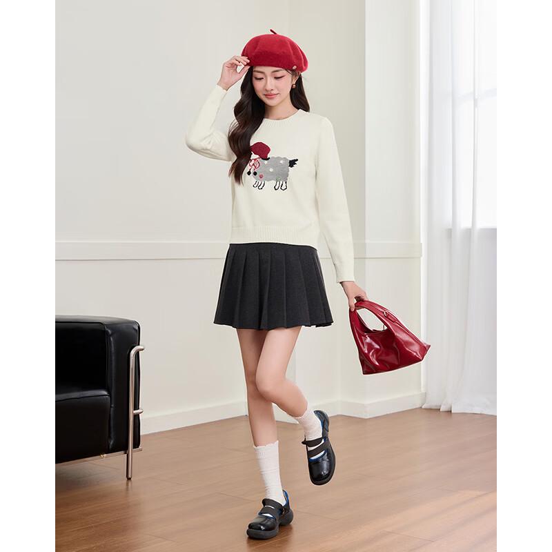 IEF Petite Korean-Style Loose Knit Sweater