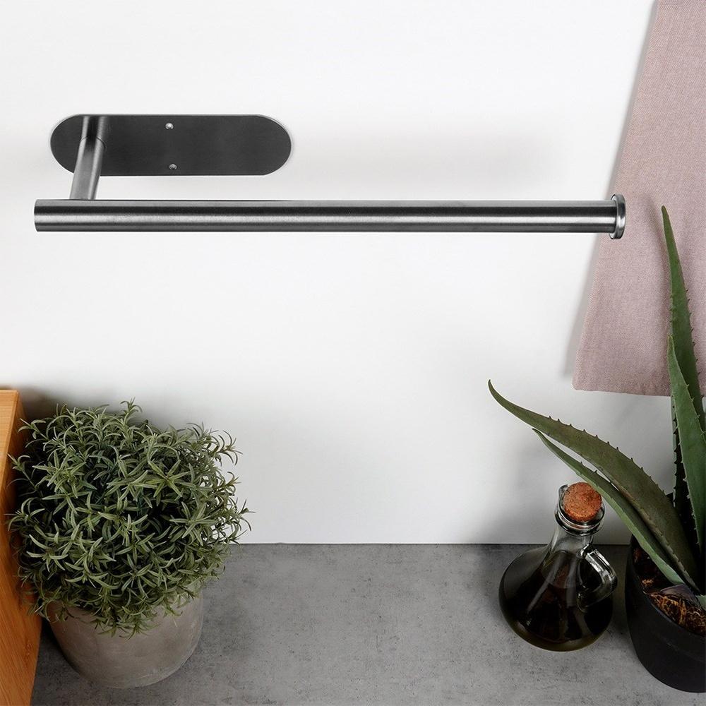 Wall-Mounted Self-Adhesive Paper Towel Holder, Screw-On Kitchen Hanger