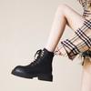 Internet Celebrities with the Same Martin Boots Women's Autumn New British Popular Boots Thick Sole Heightening Retro Locomotive Thick Heel Short Boot