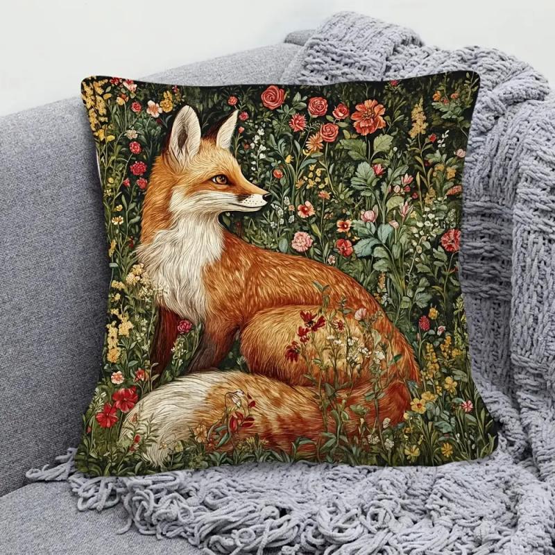 Vikama Vintage Forest Fox Pillowcase Machine Washable Home Decor Inspired By William Morris'S Dream Fox Suitable For Any Room