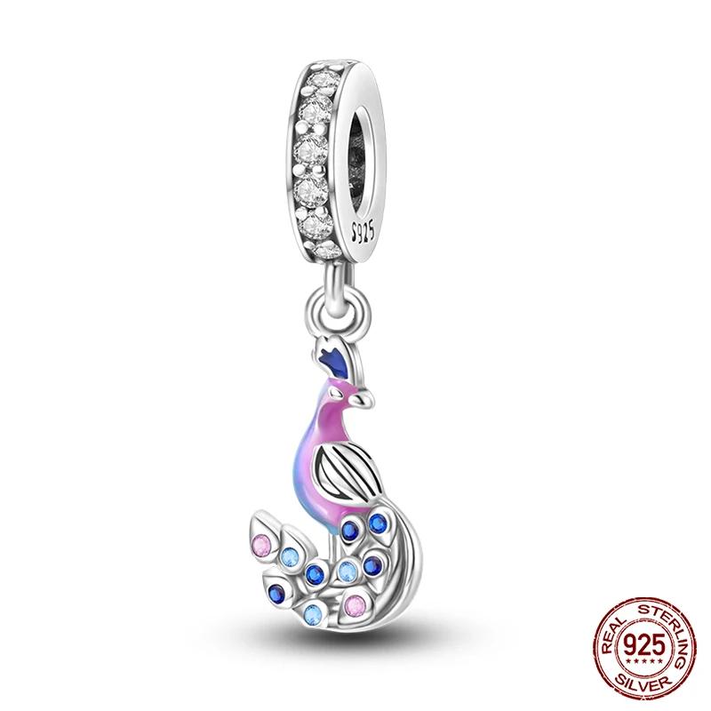 100% Copper Colorful Rubik'S Cube Butterfly Cat Peacock Daisy Charm Beads Fit Original Bracelet Diy Jewelry